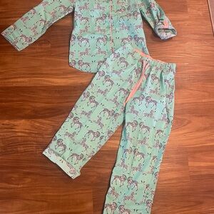 Nick & Nora Green zebra Pajama Set